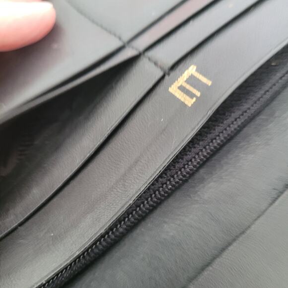 Dunhill Designer Checkbook Card Slim Bill Holder Wallet Black Bifold Leather - Picture 7 of 11